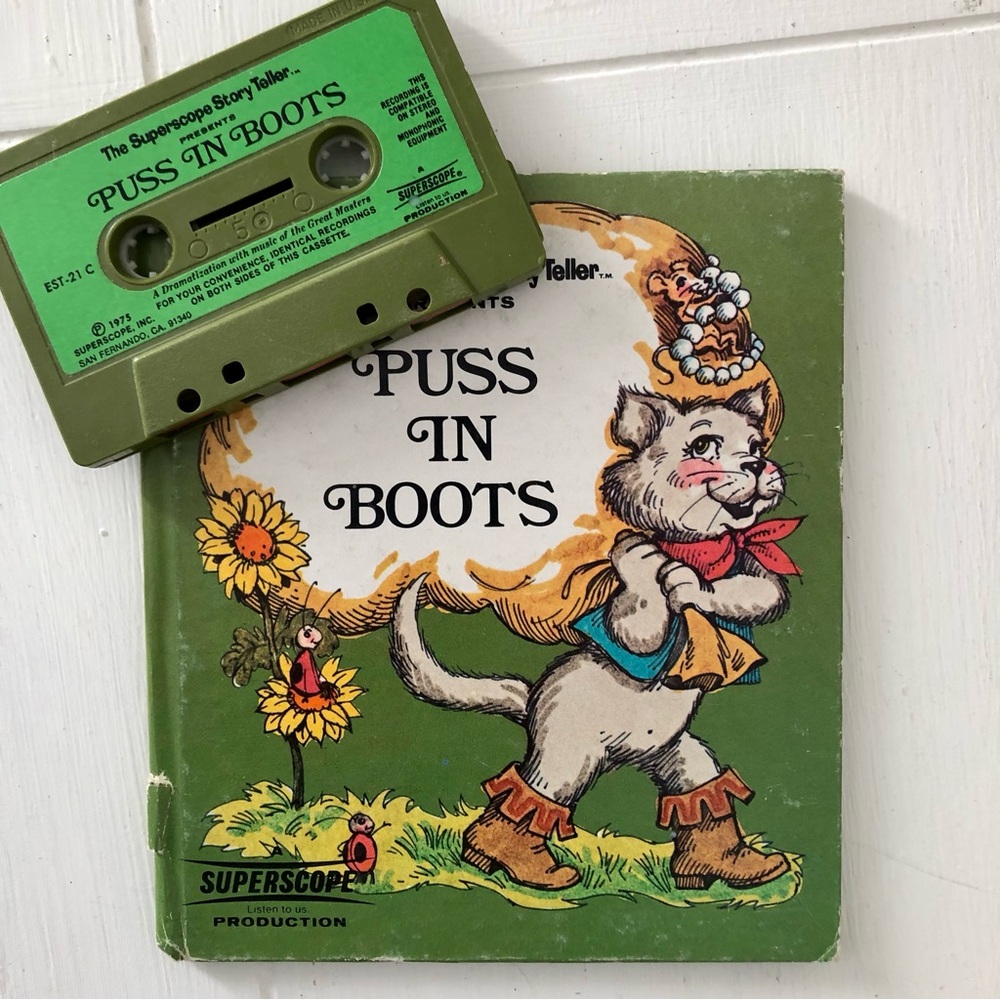 70s Storyteller Puss in Boots book and audio cassette